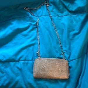 Glitter gold chained clutch/wallet